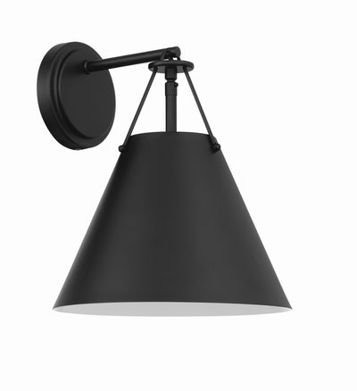 Xavier 1 Light Matte Black Sconce Wall Sconce Crystorama