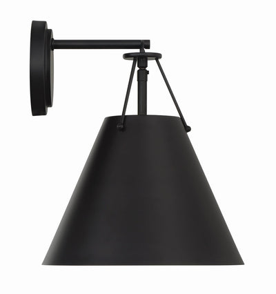 Xavier 1 Light Matte Black Sconce Wall Sconce Crystorama