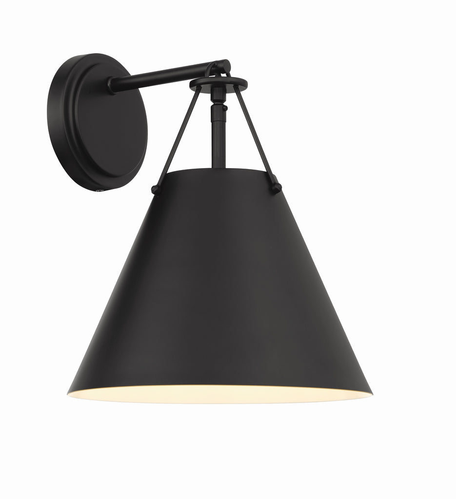 Xavier 1 Light Matte Black Sconce Wall Sconce Crystorama