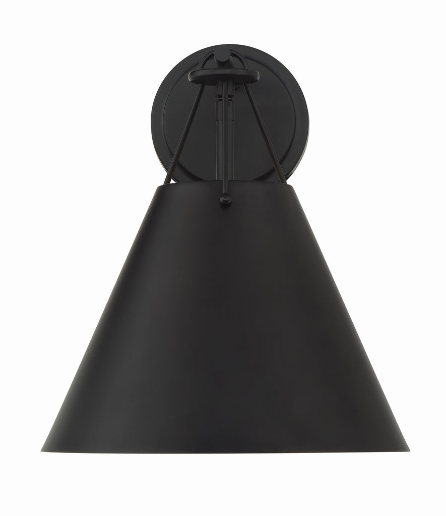 Xavier 1 Light Matte Black Sconce Wall Sconce Crystorama