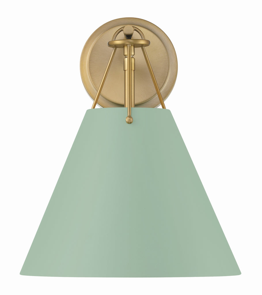 Xavier 1 Light Vibrant Gold + Green Sconce Wall Sconce Crystorama