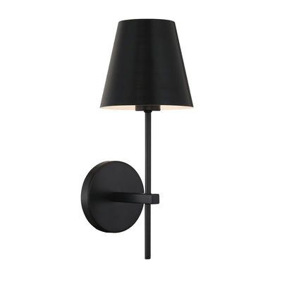 Xavier 1 Light Matte Black Sconce Wall Sconce Crystorama