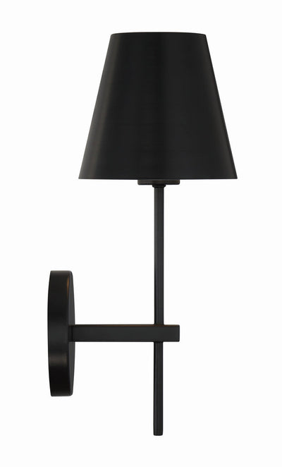 Xavier 1 Light Matte Black Sconce Wall Sconce Crystorama