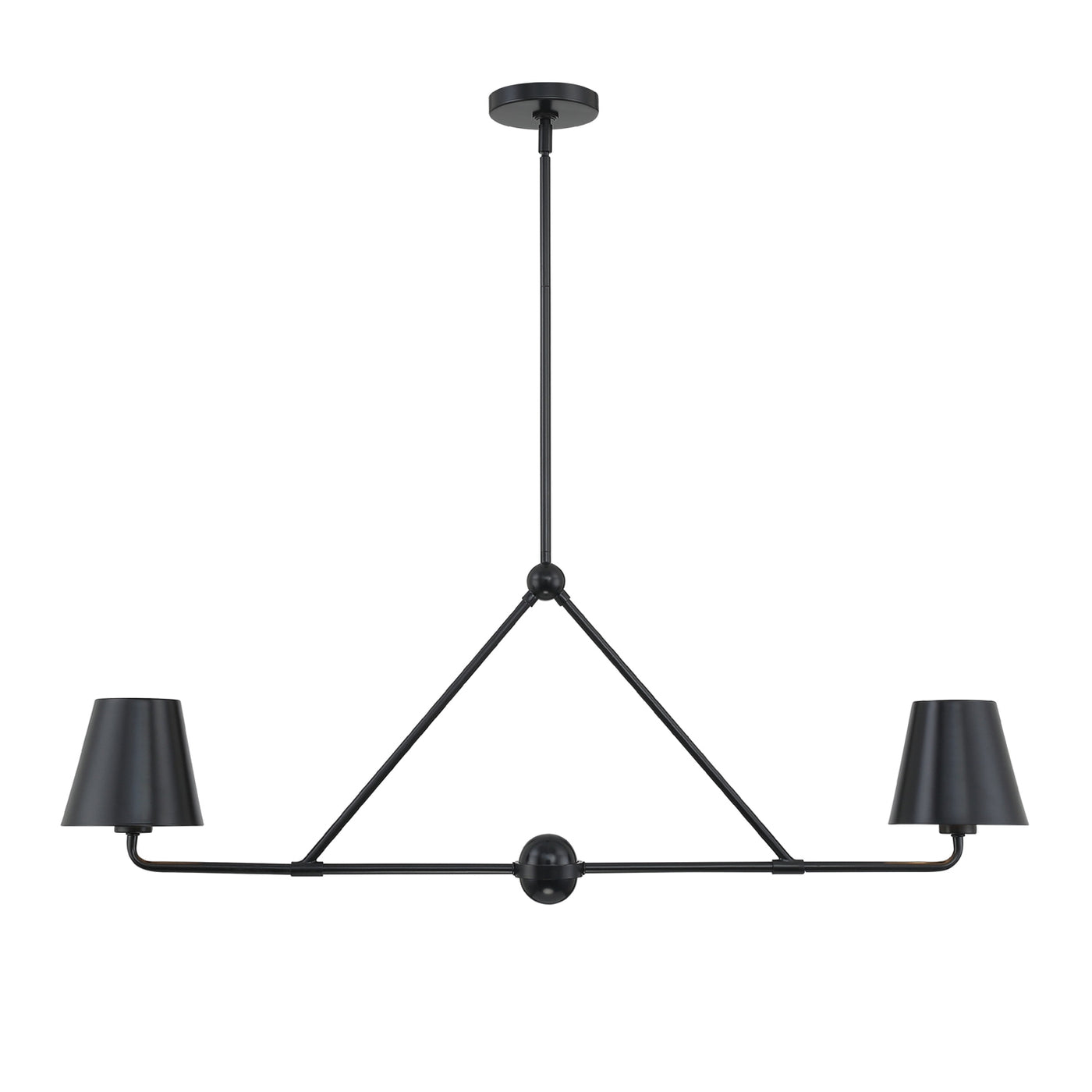 Xavier 2 Light Matte Black Chandelier Chandelier Crystorama