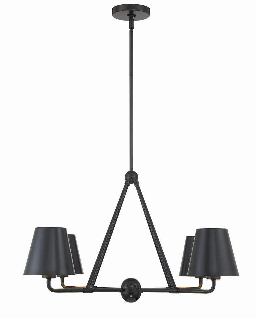 Xavier 4 Light Matte Black Chandelier Chandelier Crystorama