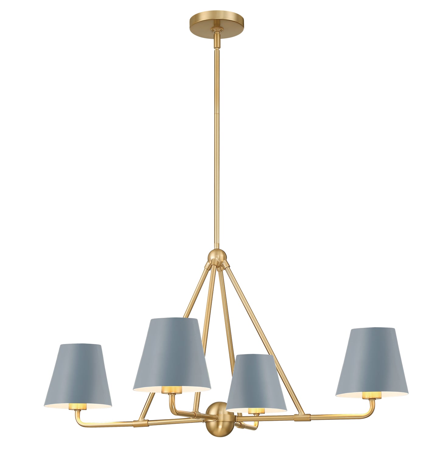 Xavier 4 Light Vibrant Gold + Blue Chandelier Chandelier Crystorama