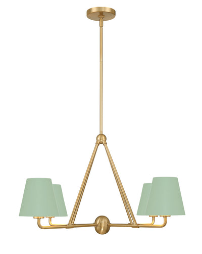 Xavier 4 Light Vibrant Gold + Green Chandelier Chandelier Crystorama