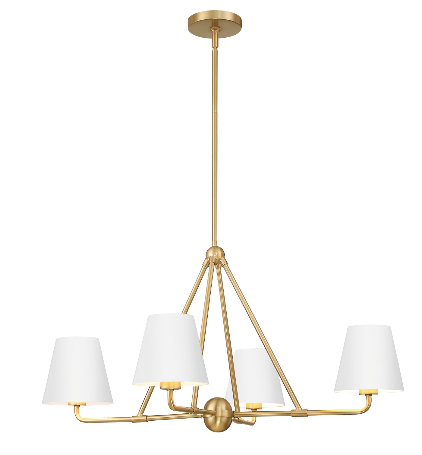 Xavier 4 Light Vibrant Gold + White Chandelier Chandelier Crystorama