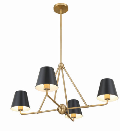 Xavier 4 Light Vibrant Gold Chandelier Chandelier Crystorama