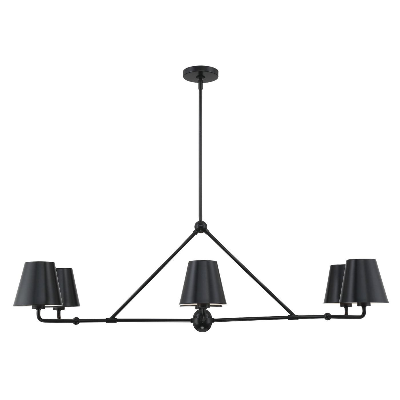 Xavier 6 Light Matte Black Chandelier Chandelier Crystorama