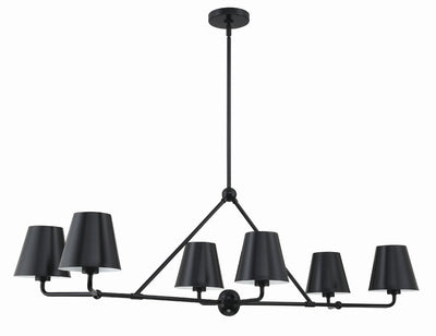 Xavier 6 Light Matte Black Chandelier Chandelier Crystorama