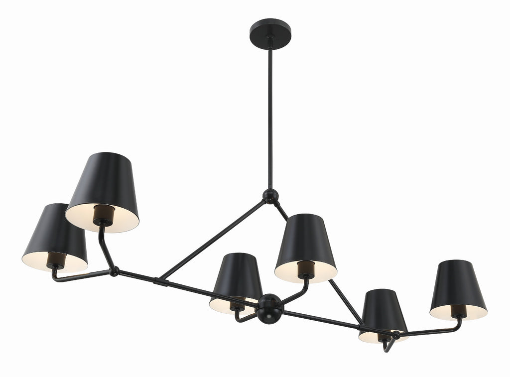 Xavier 6 Light Matte Black Chandelier Chandelier Crystorama