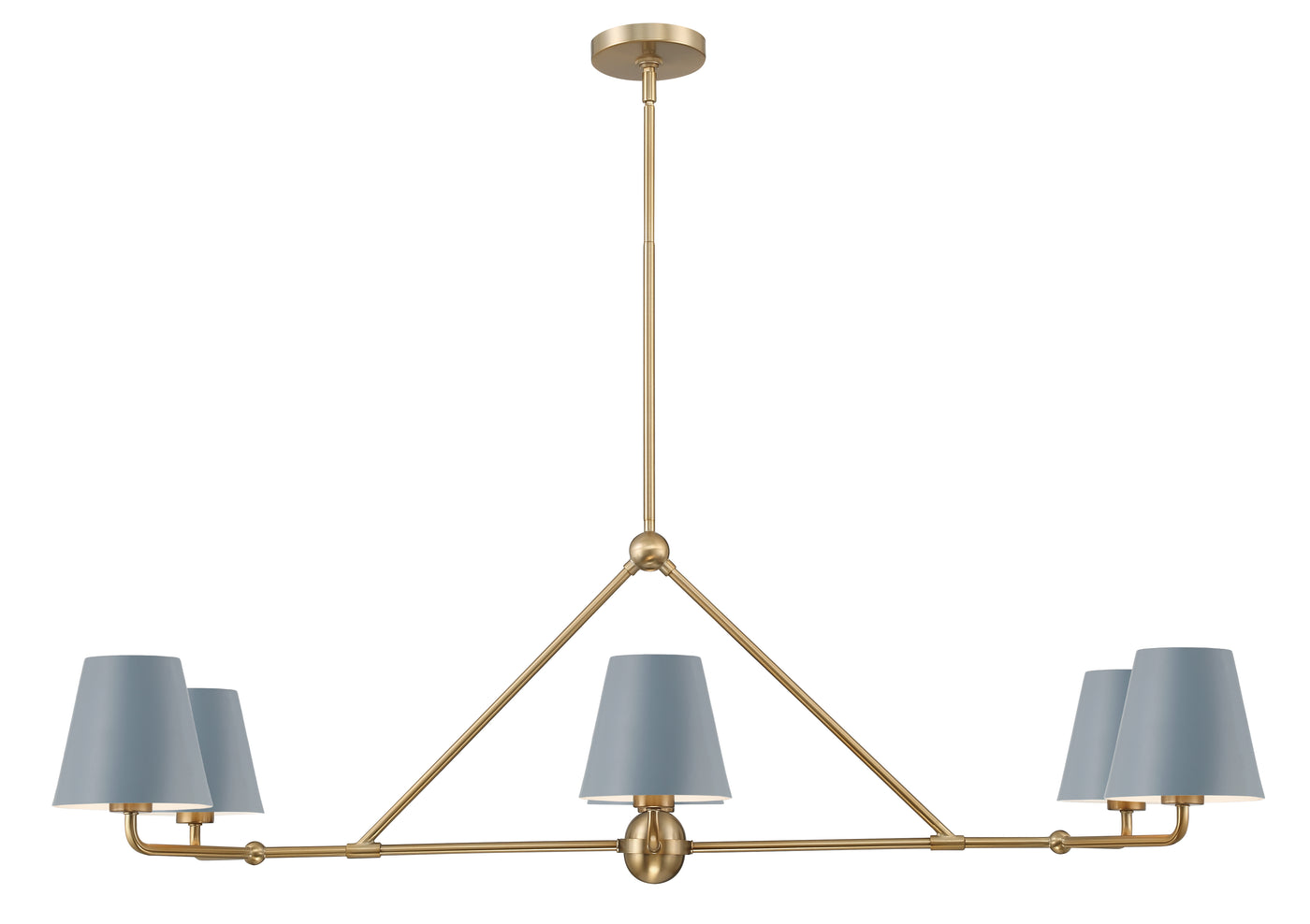 Xavier 6 Light Vibrant Gold + Blue Chandelier Chandelier Crystorama