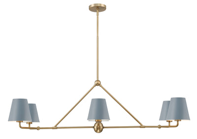 Xavier 6 Light Vibrant Gold + Blue Chandelier Chandelier Crystorama