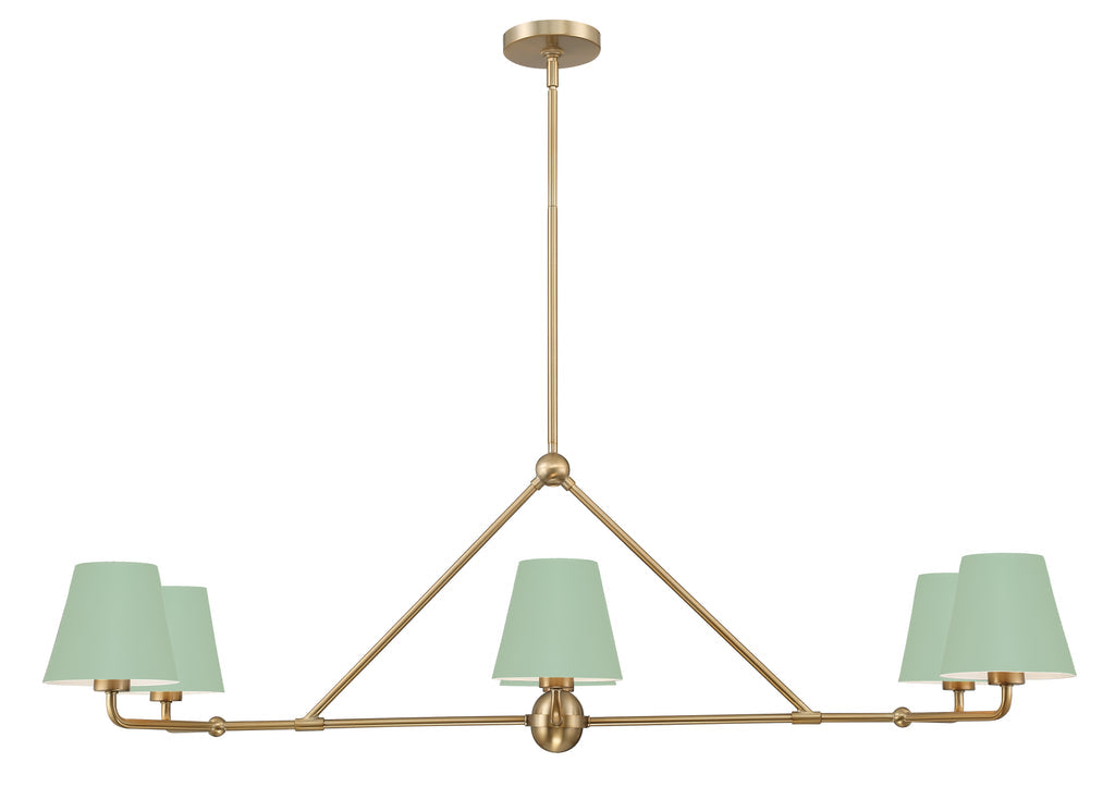 Xavier 6 Light Vibrant Gold + Green Chandelier Chandelier Crystorama