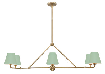 Xavier 6 Light Vibrant Gold + Green Chandelier Chandelier Crystorama