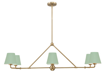 Xavier 6 Light Vibrant Gold + Green Chandelier Chandelier Crystorama