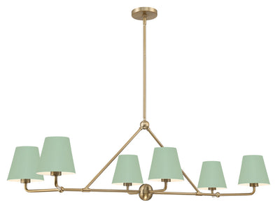 Xavier 6 Light Vibrant Gold + Green Chandelier Chandelier Crystorama