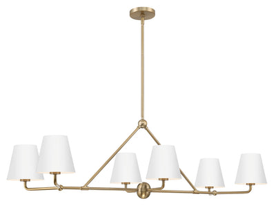 Xavier 6 Light Vibrant Gold + White Chandelier Chandelier Crystorama