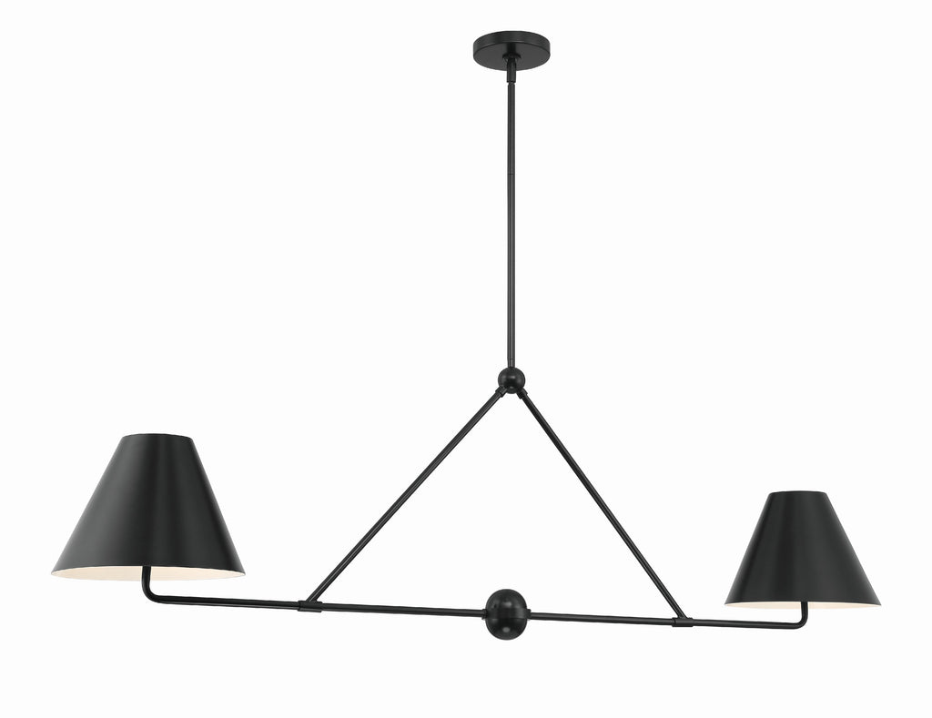 Xavier 4 Light Matte Black Chandelier Chandelier Crystorama