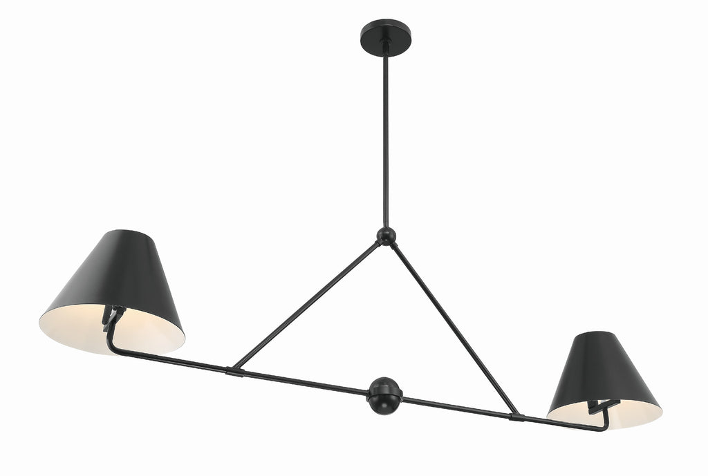 Xavier 4 Light Matte Black Chandelier Chandelier Crystorama