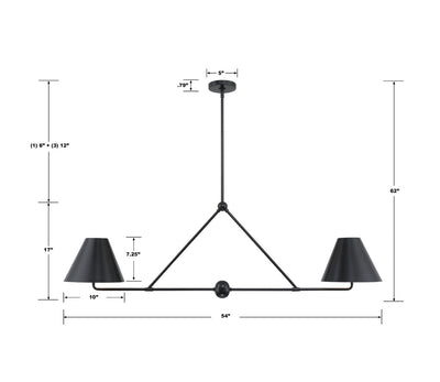 Xavier 4 Light Matte Black Chandelier Chandelier Crystorama