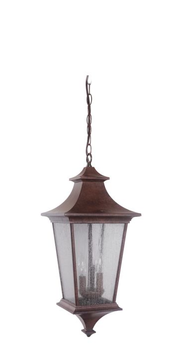 Argent II 3 Light Outdoor Pendant in Aged Bronze Exterior Craftmade