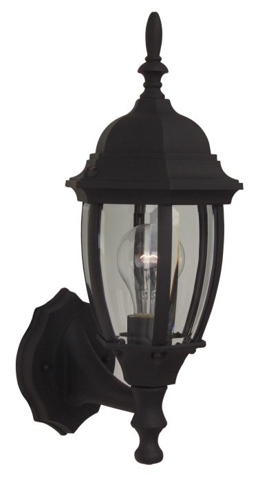 Bent Glass 1 Light Small Outdoor Wall Lantern in Textured Black Exterior Craftmade