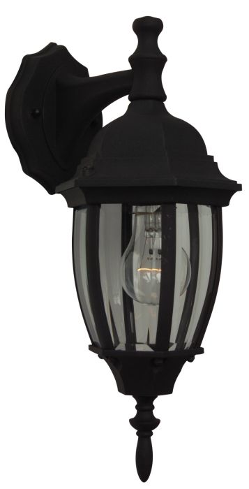 Bent Glass 1 Light Small Outdoor Wall Lantern in Textured Black Exterior Craftmade