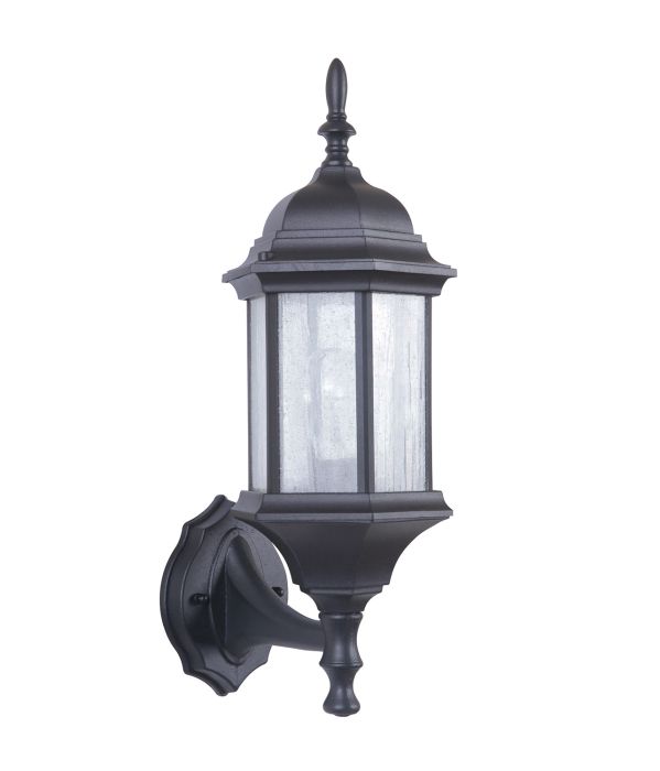 Hex Style Cast 1 Light Small Outdoor Wall Lantern in Textured Black Exterior Craftmade