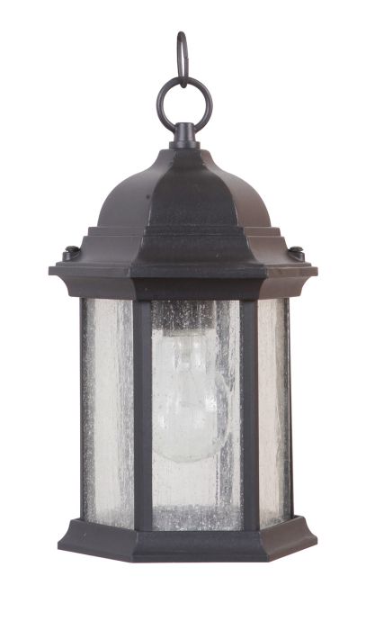 Hex Style Cast 1 Light Outdoor Pendant in Textured Black Exterior Craftmade