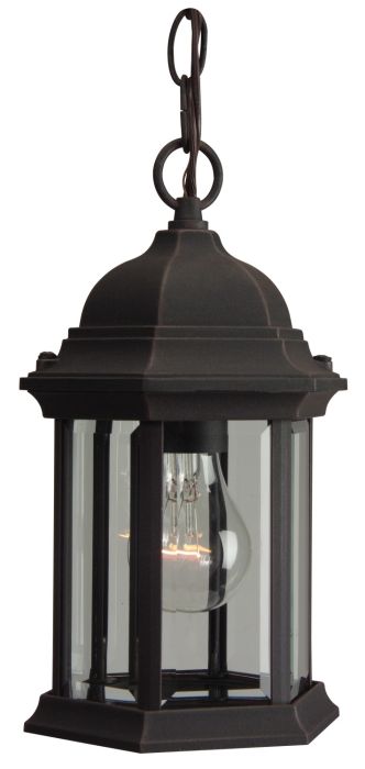 Hex Style Cast 1 Light Outdoor Pendant in Rust Exterior Craftmade