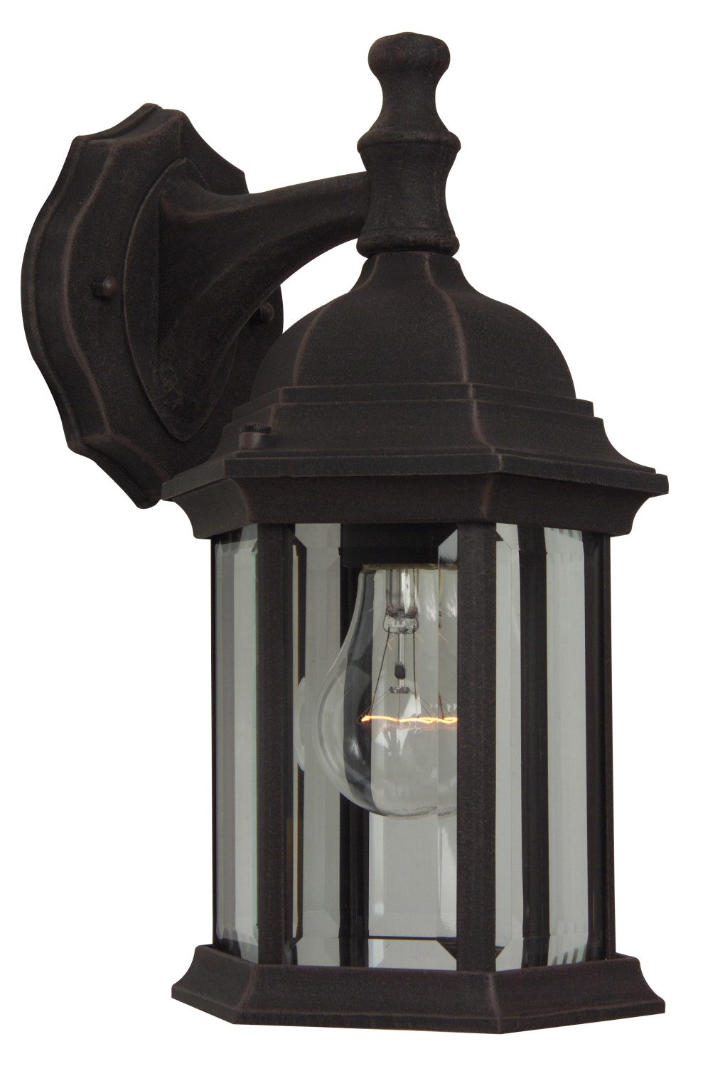 Hex Style Cast 1 Light Medium Outdoor Wall Lantern in Rust Exterior Craftmade