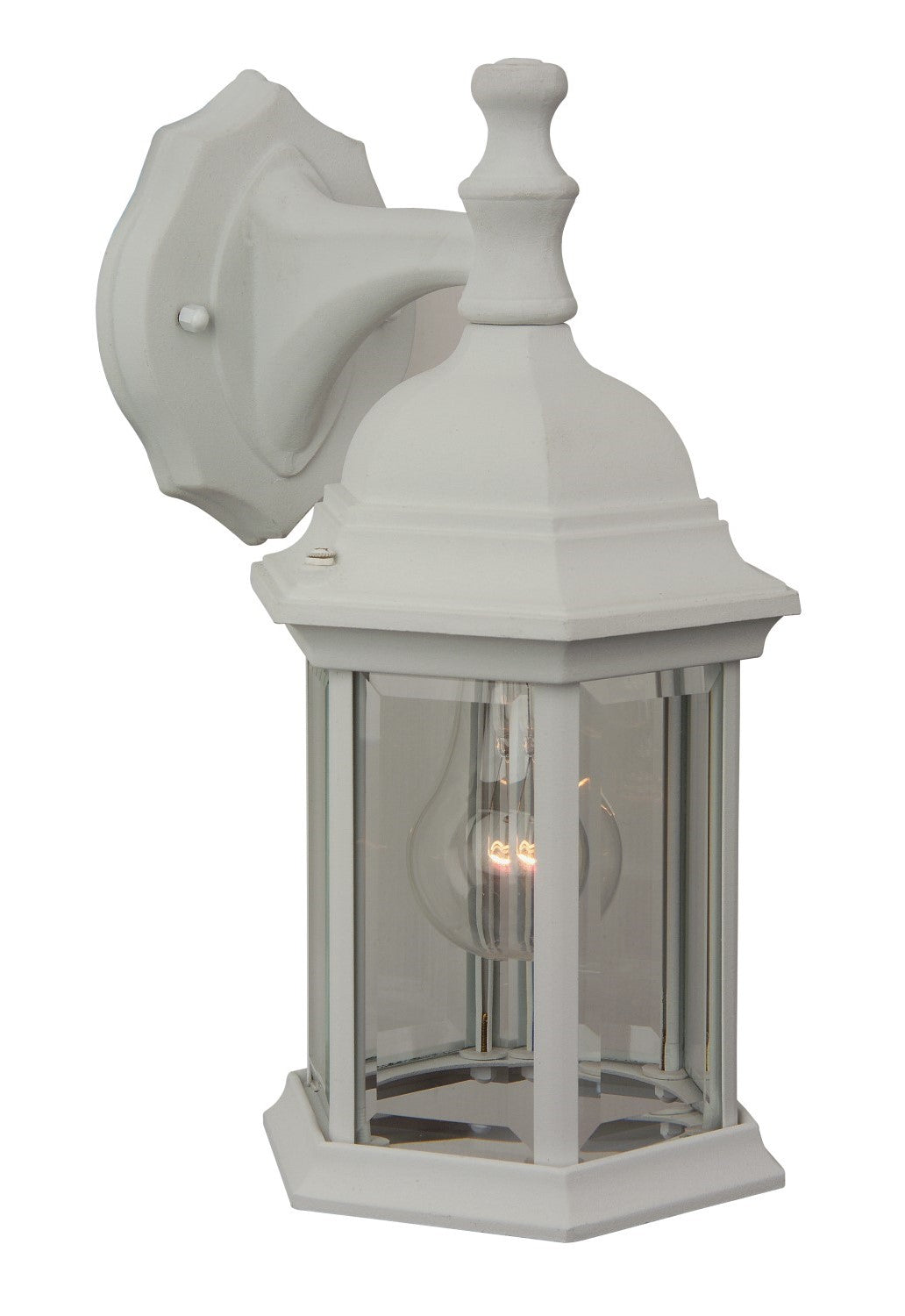 Hex Style Cast 1 Light Medium Outdoor Wall Lantern in Textured White Exterior Craftmade