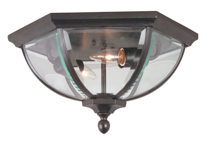 Britannia 2 Light Outdoor Flushmount in Oiled Bronze Outdoor Exterior Craftmade