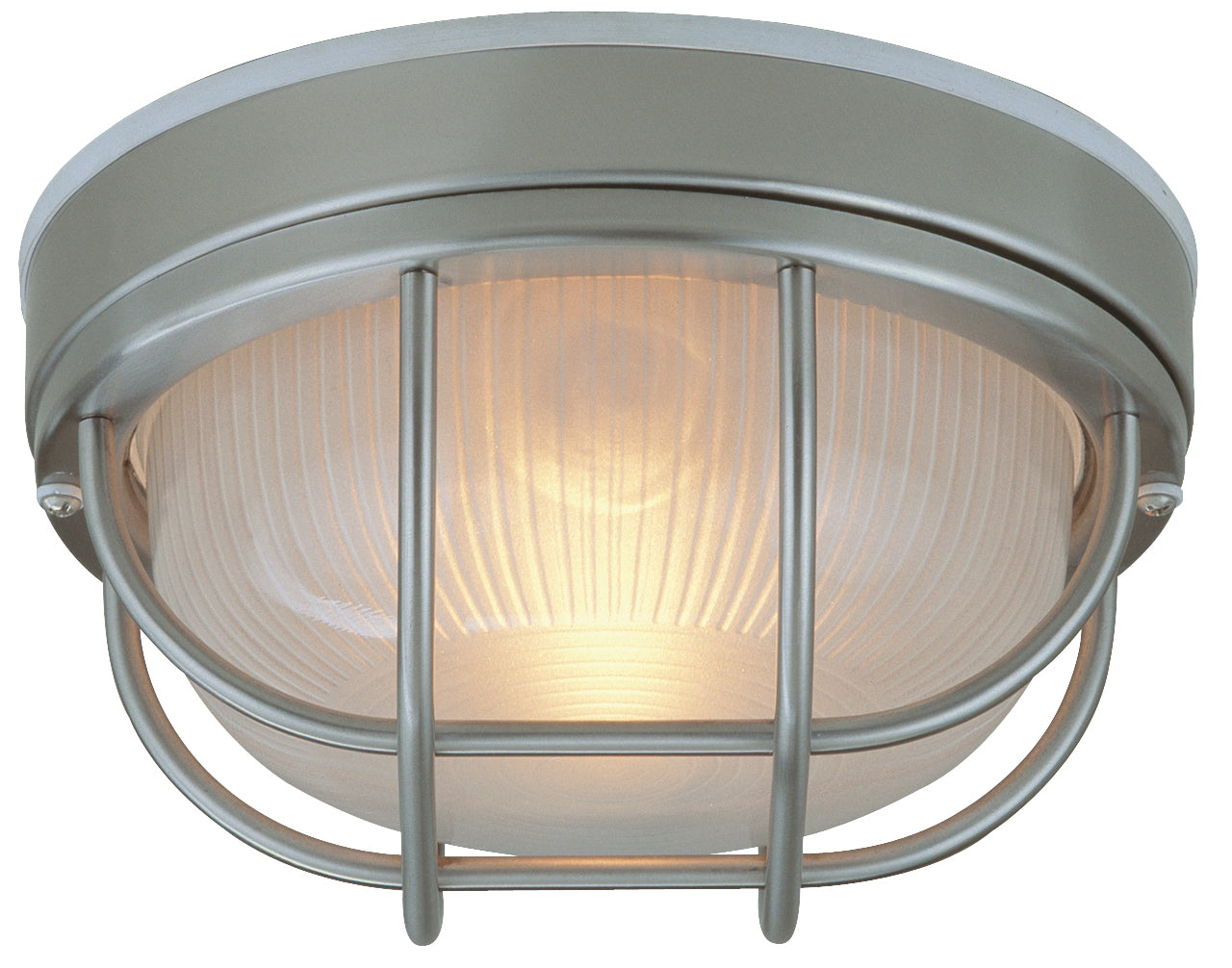 Round Bulkhead 1 Light Large Flush/Wall Mount in Stainless Steel Exterior Craftmade