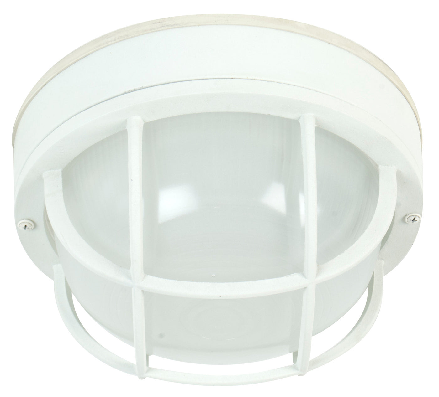 Round Bulkhead 1 Light Large Flush/Wall Mount in Textured White Exterior Craftmade