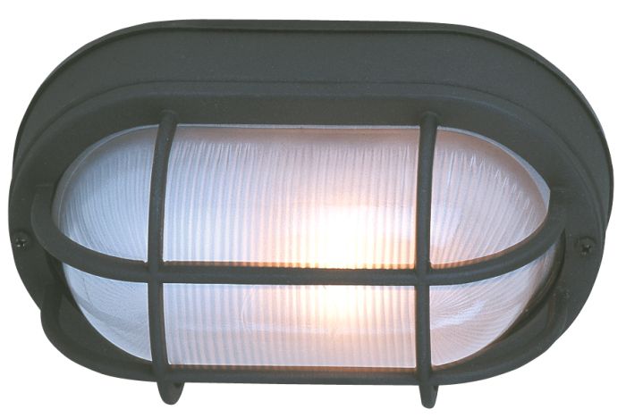 Oval Bulkhead 1 Light Large Flush/Wall Mount in Textured Black Exterior Craftmade