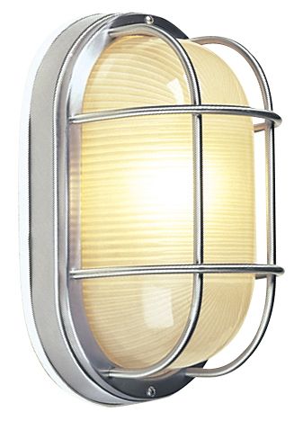 Oval Bulkhead 1 Light Large Flush/Wall Mount in Stainless Steel Exterior Craftmade