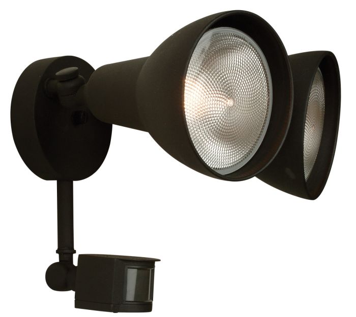 2 Light Covered Flood with Motion Sensor in Textured Black Exterior Craftmade