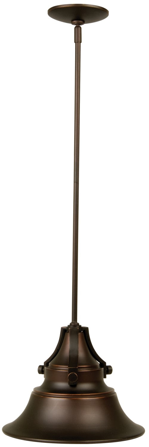 Union 1 Light Small Outdoor Pendant in Oiled Bronze Gilded Exterior Craftmade