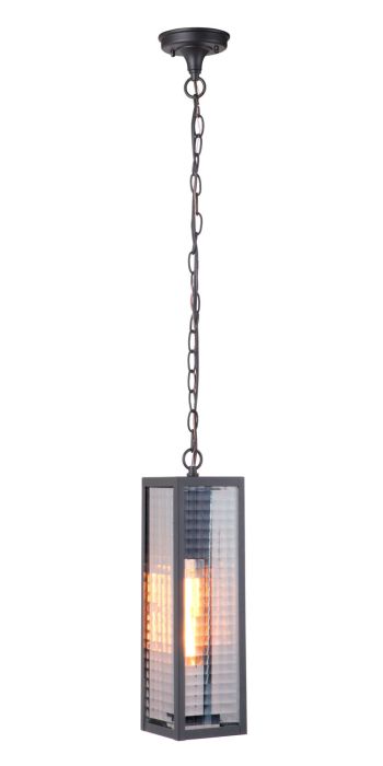 Deka 1 Light Large Outdoor Pendant in Midnight Exterior Craftmade