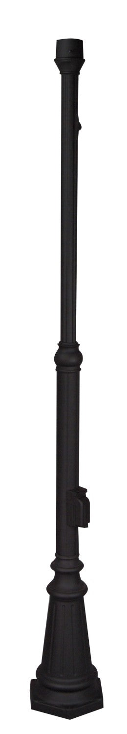 80" Pad Mount Post w/Photocell & Outlet in Textured Black Exterior Craftmade