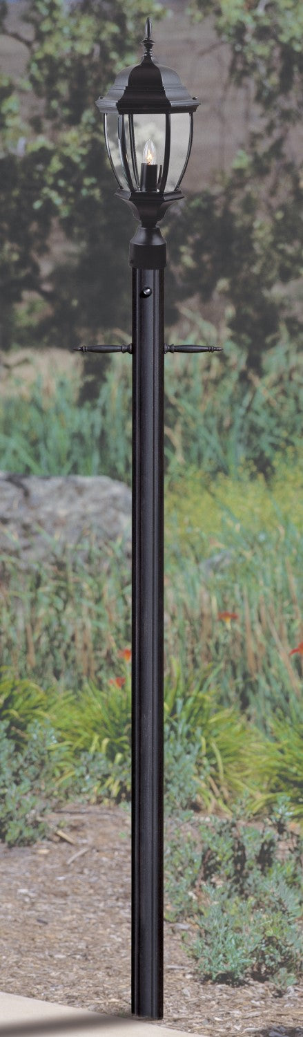 84" Fluted Direct Burial Post w/ Photocell in Textured Black Exterior Craftmade