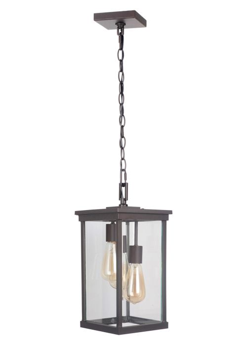 Riviera III 3 Light Large Outdoor Pendant in Oiled Bronze Outdoor Exterior Craftmade