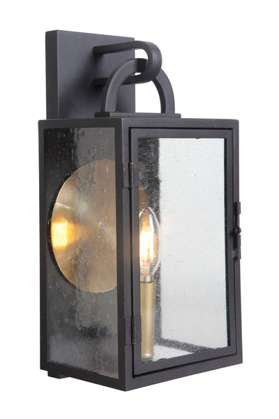 Wolford 1 Light Small Outdoor Wall Mount in Textured Black Exterior Craftmade