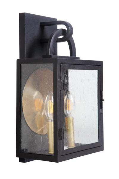 Wolford 2 Light Medium Outdoor Wall Mount in Textured Black Exterior Craftmade