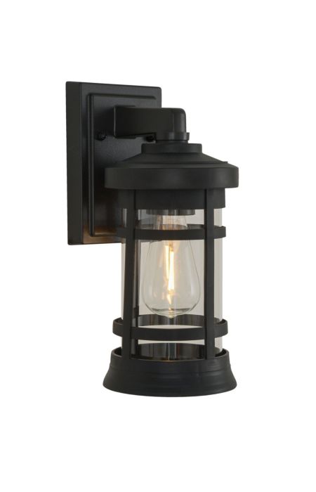 Resilience Small Outdoor Lantern in Textured Black, Clear Lens Exterior Craftmade