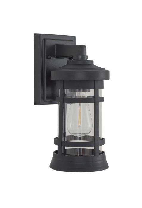 Resilience Small Outdoor Lantern in Textured Black, Clear Lens Exterior Craftmade