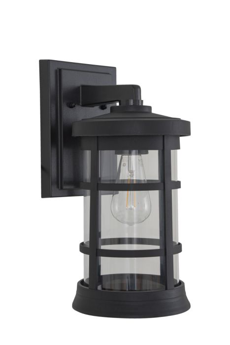 Resilience Large Outdoor Lantern in Textured Black, Clear Lens Exterior Craftmade